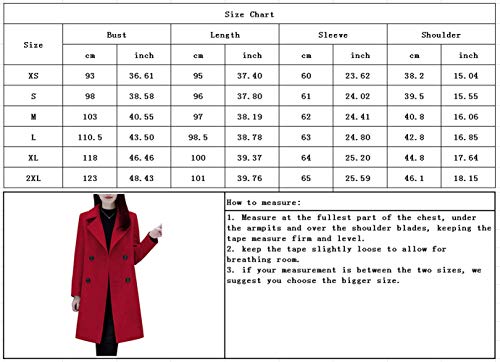 chouyatou Women's Basic Essential Double Breasted Mid-Long Wool Blend Pea Coat - Image 4