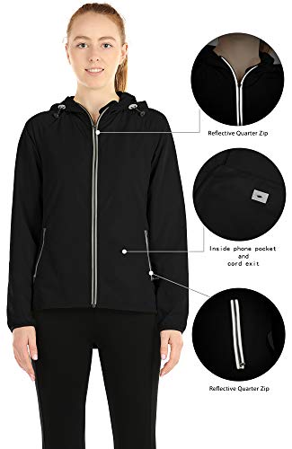 icyzone Athletic Running Track Zip Up Jackets for Women, Yoga Gym Long Sleeve Workout Shirts with Hood - Image 3