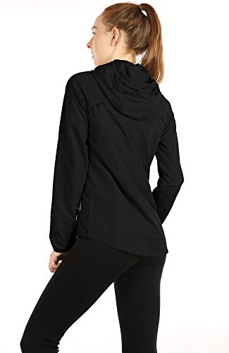 icyzone Athletic Running Track Zip Up Jackets for Women, Yoga Gym Long Sleeve Workout Shirts with Hood - Image 4