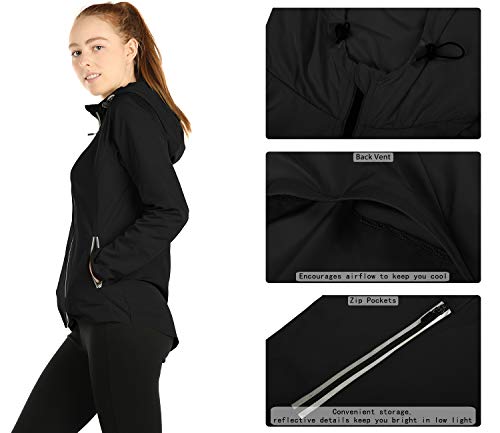 icyzone Athletic Running Track Zip Up Jackets for Women, Yoga Gym Long Sleeve Workout Shirts with Hood - Image 5