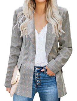 luvamia Women's Casual Long Sleeve Lapel Button Slim Work Office Blazer Jacket