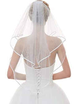 AnDream White Ivory Two Layers Bridal Veil with Comb for Wedding Dresses Accessories VL02